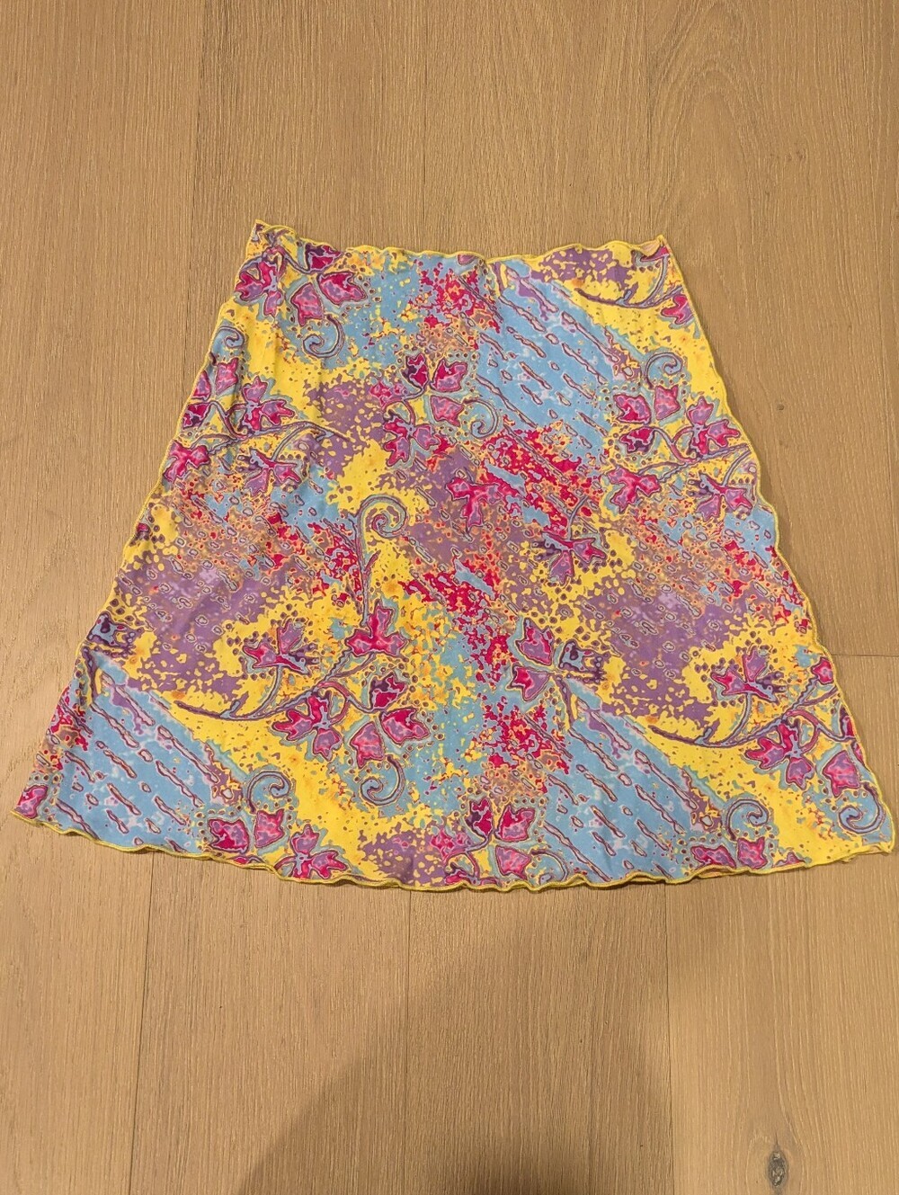 Bright Multi-Color Floral A-Line Skirt